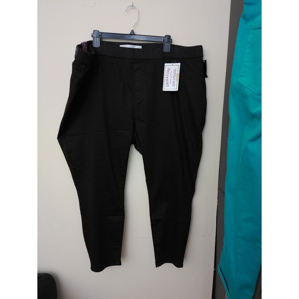 Signature Levi Strauss Gold Pull On Skinny Jeans Womens Black 26S W38 L28